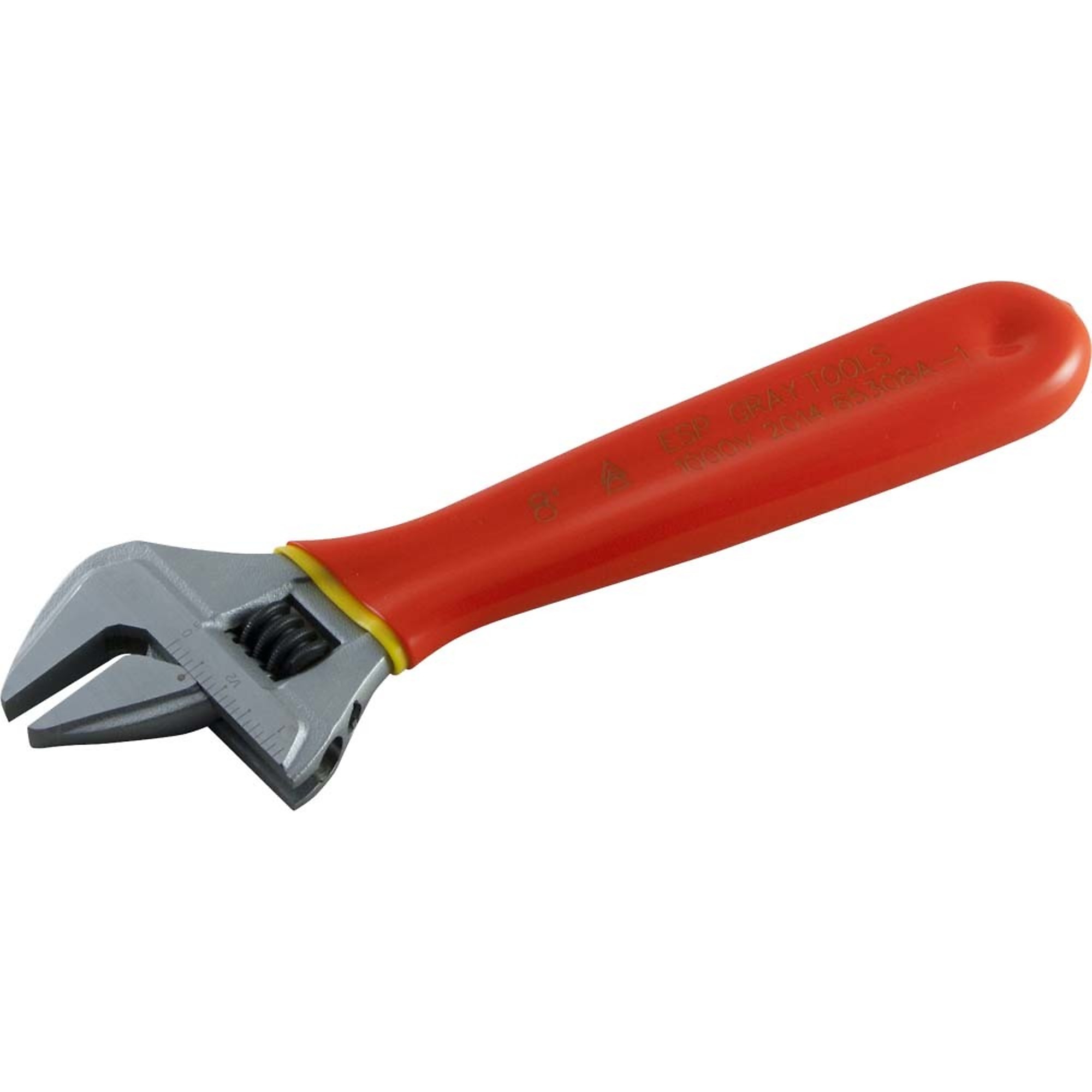 Gray Tools, 8in. Heavy Duty Adjustable Wrench, 1000V Insulated, Model# 65308A-I
